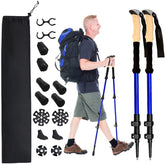 Trekking Poles for Hiking and Walking Collapsible, Lightweight 7075 Hiking Poles, Telescopic Walking Stick Pole for Adult, Children, Seniors, Comfortable Eva Grip, Adjustable Nylon Flip Lock