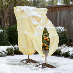 2 Packs Plant Covers Freeze Protection, Heavy-Duty 2.1oz/yd² Frost Covers for Outdoor Plants with Side Zipper & Drawstring Design, 63"x79", Winter Plant Covers for Shrubs and Small Trees