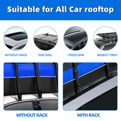 Car Rooftop Cargo Carrier Bag, 15 Cubic Feet Waterproof Car Luggage Roof Carrier for top of All Vehicle, Including Anti-Slip Mat, Storage Bag, 6 Door Hooks, Luggage Lock.