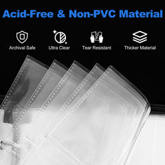 Large 900 Card Binder 9 Pocket Album – Card Binder Pockets for Trading Cards, Photocard, MTG, TCG, Sports Card Storage, Plus Top Loaders for Cards, PU Leather Zipper Cover, 50 Pages & 300 Sleeves