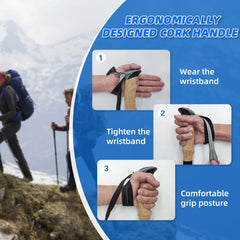 Trekking Poles for Hiking and Walking Collapsible, Lightweight 7075 Hiking Poles, Telescopic Walking Stick Pole for Adult, Children, Seniors, Comfortable Eva Grip, Adjustable Nylon Flip Lock