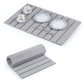 Large Stone Dish Drying Mats For Kitchen Counter, Eenvironmental Diatomaceous Earth Dishes Drying Mat, Collapsible and Fast Water Absorb Pad, 24"L X 16"W, Gray