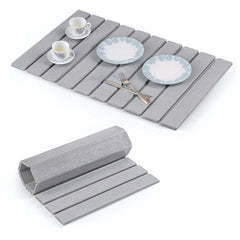 Large Stone Dish Drying Mats For Kitchen Counter, Eenvironmental Diatomaceous Earth Dishes Drying Mat, Collapsible and Fast Water Absorb Pad, 24"L X 16"W, Gray