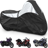 600D Motorcycle Cover, Heavy Duty Waterproof Motorcycle Covers Outdoor Storage with Lock-Holes Compatible with Harley Davidson, Honda, Suzuki, Yamaha