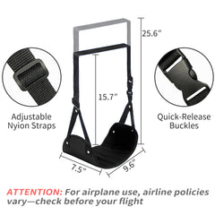 Airplane Foot Rest Hammock for Flight, Adjustable Foot Rest Under Desk, Portable Wide Foot Support for Long Trips & Office, Travel Essentials, Best Airplane Gadgets & Travel Gifts, 1 Pack
