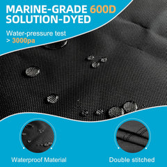 600D Kayak Cover,Heavy Duty Tear Resistant Canoe Cover, Waterproof & UV-Proof Trailerable Kayak Covers for Outdoor and Indoor Storage