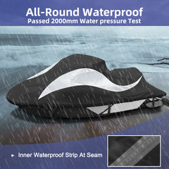 Jet Ski Cover, 420D Heavy Duty Waterproof Jet ski Covers with Air Vent, Jet Ski Watercraft Cover