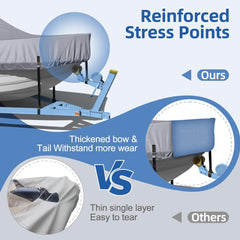 Center Console Boat Cover, 900D Heavy Duty Boat Center Console Cover with Motor Cover and Metal Windproof Adjustable Buckle