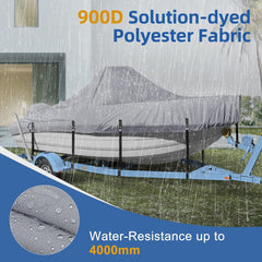 Center Console Boat Cover, 900D Heavy Duty Boat Center Console Cover with Motor Cover and Metal Windproof Adjustable Buckle