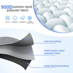 1200D Metal Buckle Heavy Duty Pontoon Boat Cover, Waterproof Elastic Pontoon Boat Cover with Windproof Side Straps