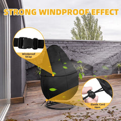 Outdoor Egg Chair Cover Waterproof With Zipper, UV Resistant & Windproof All-weather Hanging Egg Chair Cover, Fade and Tear Resistant Hanging Chair Covers
