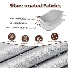 600D Outdoor Waterproof Hot Tub Cover, Silver-Coated Fabric Fade and Tear Resistant Spa Covers for Hot Tub with Webbing Buckle