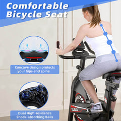 Oversized Bike Seat Cushion Replacement, Comfortable Bike Saddle for Men & Women, Accessories for Bike, Exercise Bicycle Seat for Spin, Mountain, Cruiser, Road Bike (13"x 12"x 6")