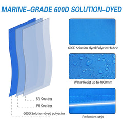 Upgraded Fade and Crack Resistant Trailerable Navy Jet Ski Cover, Heavy-Duty Waterproof and UV Protection PWC Cover,Jetski Watercraft Cover