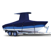 900D Marine Grade Fade and Tear Resistant Trailerable T-Top Boat Cover,Heavy-Duty Waterproof and UV-Proof T-TOP Boat Storage Cover with Windproof Metal Buckle Straps