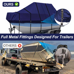 900D T Top Boat Cover -Heavy Duty Boat Cover, Waterproof T Top Hard Top Boat Cover, Trailerable Center Console Boat Cover