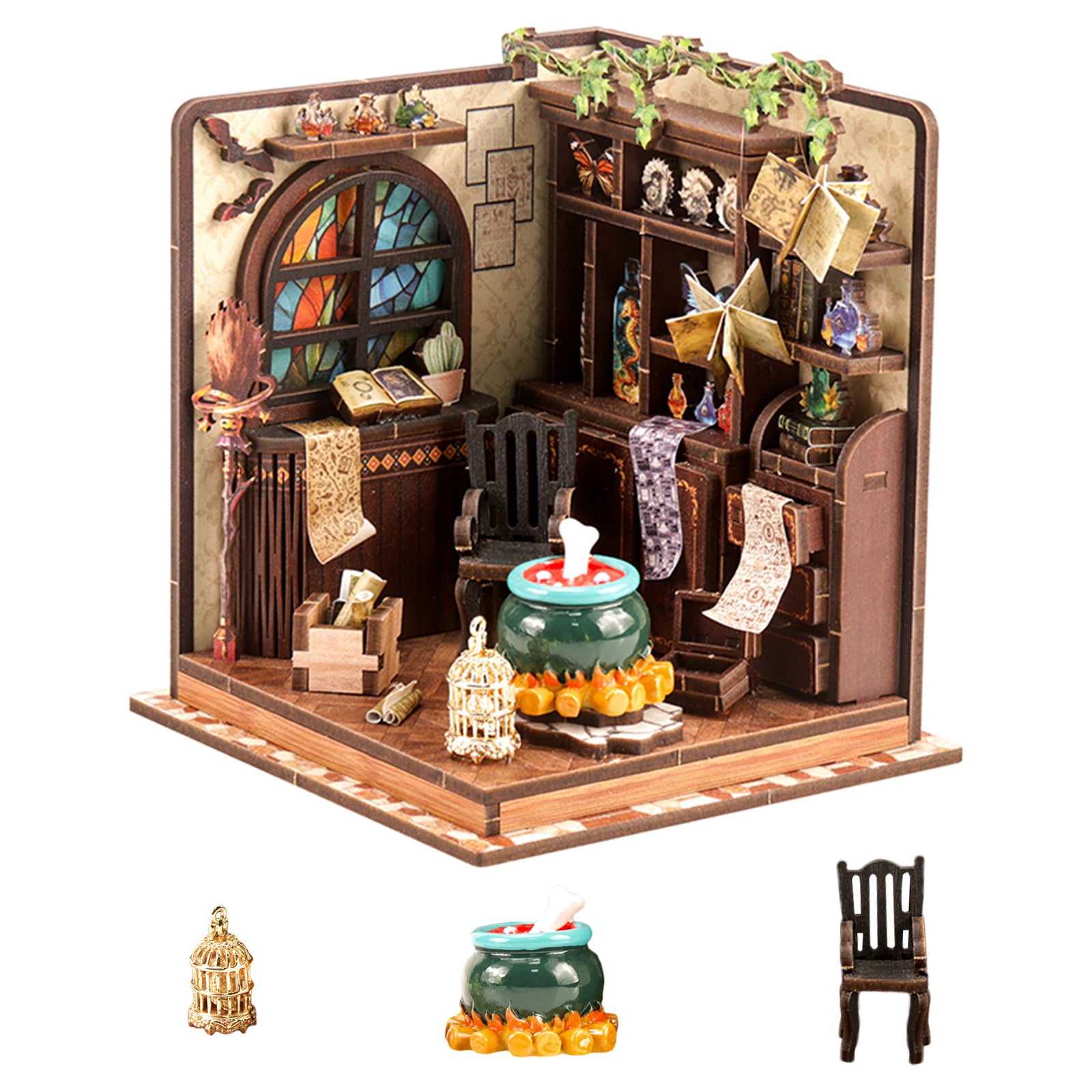 DIY Wooden Dollhouse Tiny Home Book Nook Kit – Tiny House Miniature for Adults