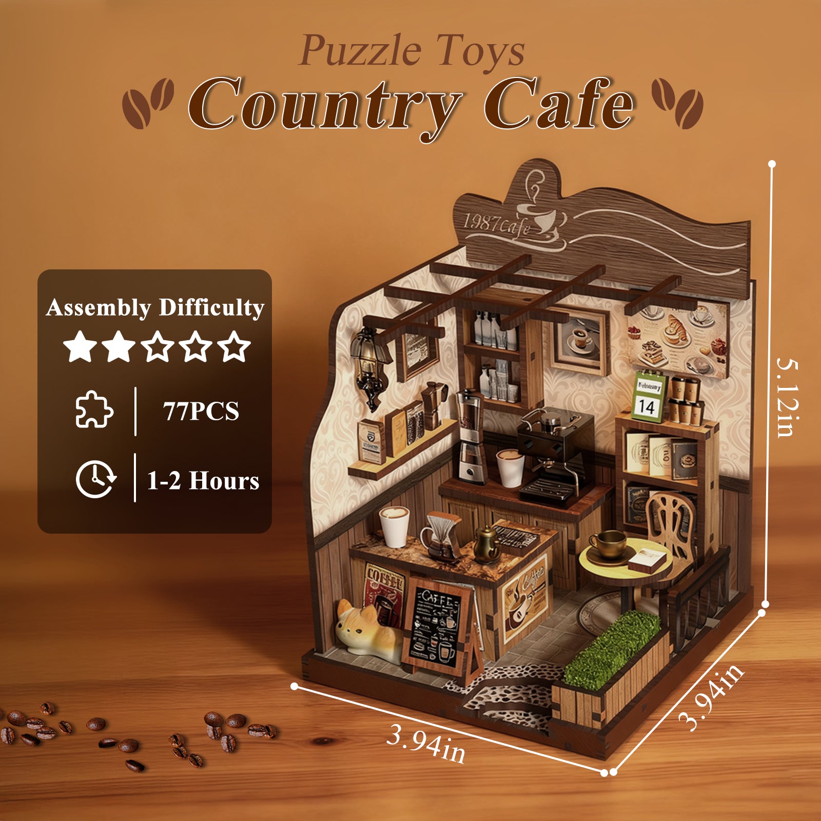 DIY Wooden Dollhouse Tiny Home Book Nook Kit – Tiny House Miniature for Adults