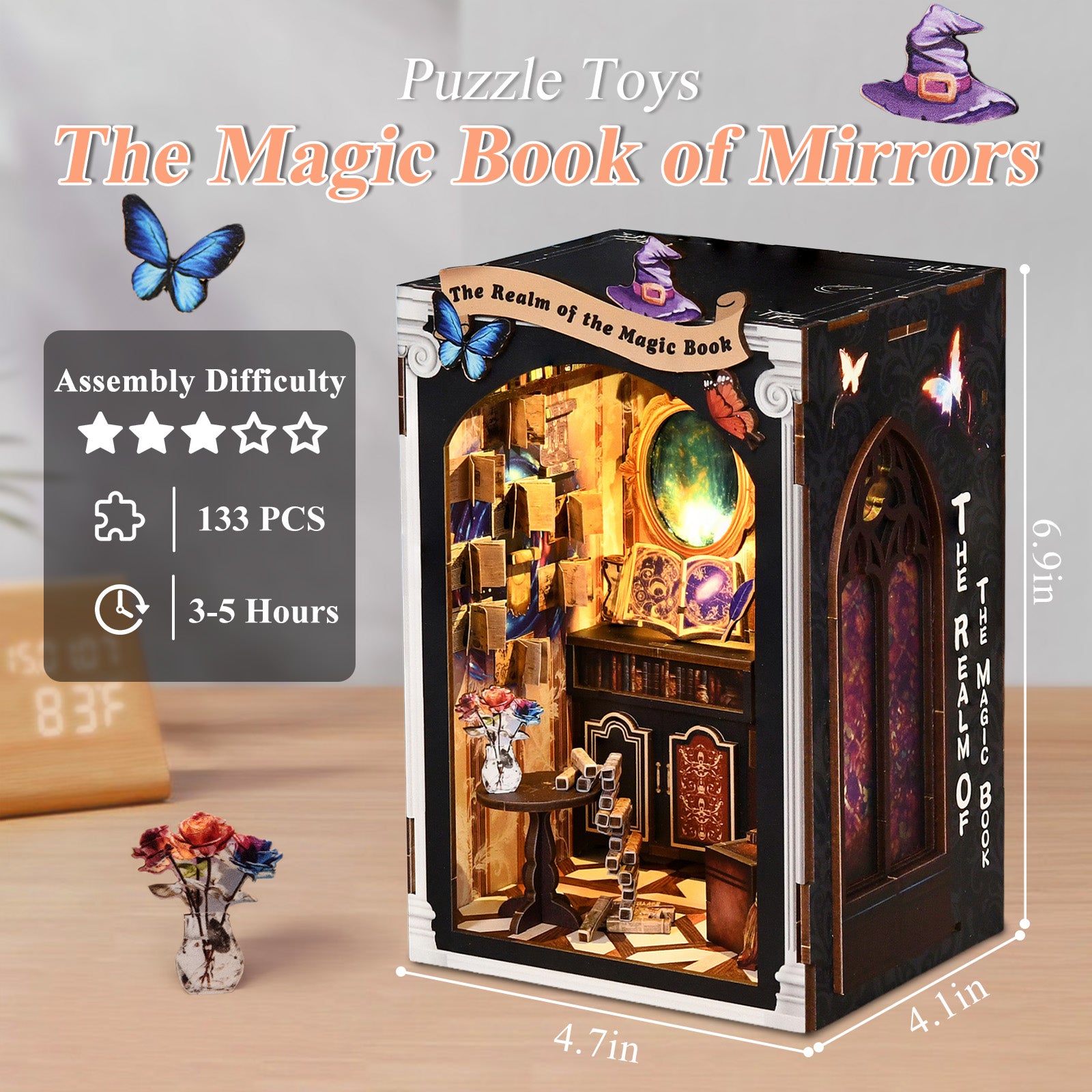 DIY Wooden Dollhouse Tiny Home Book Nook Kit – Tiny House Miniature for Adults