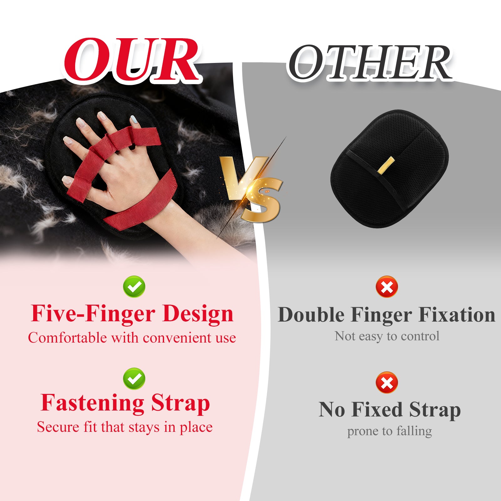 1 Pack Pet Hair Removal Glove with Upgraded electrostatic tech for couches, Carpets & Clothes. Magic Brush for Gentle pet Massage and deshedding. Pet Hair Glove, Reusable and Washable for Home Clean