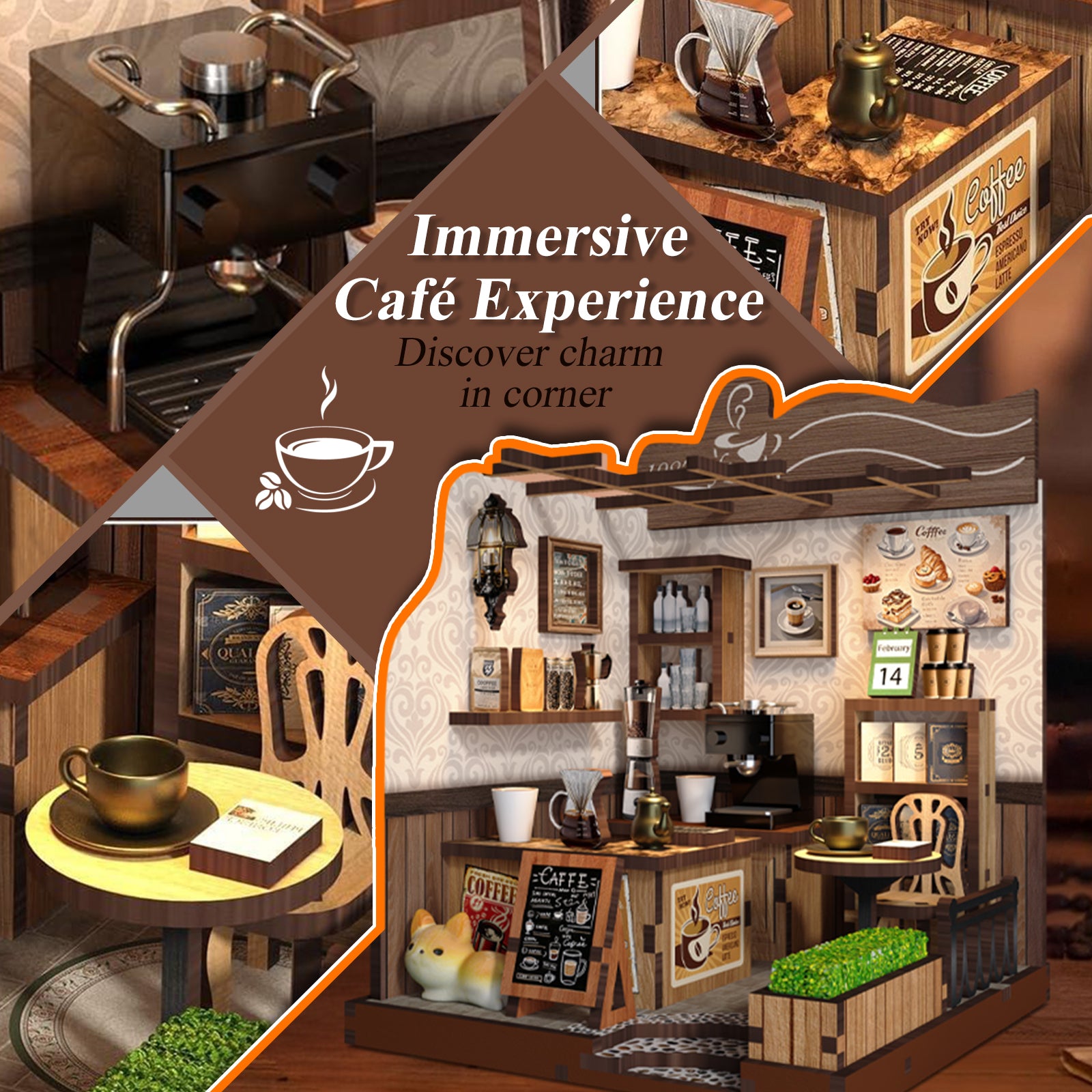 DIY Wooden Dollhouse Tiny Home Book Nook Kit – Tiny House Miniature for Adults