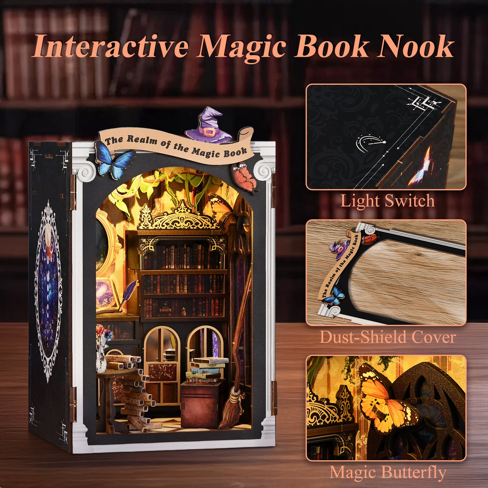 DIY Wooden Dollhouse Tiny Home Book Nook Kit – Tiny House Miniature for Adults