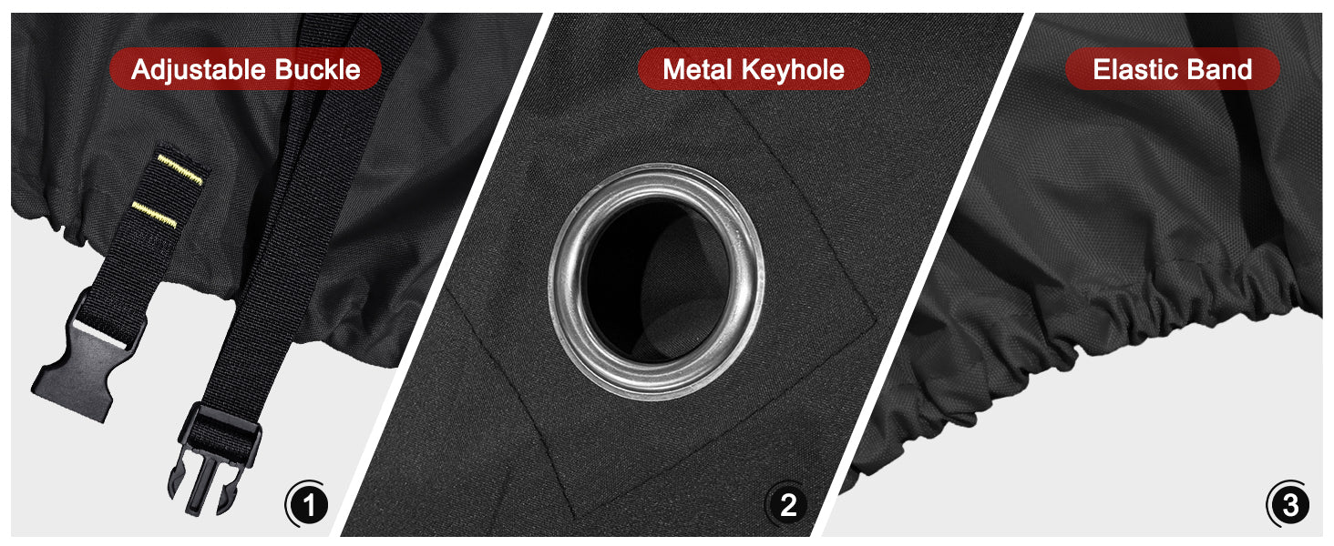 ZILNOX 300D Heavy Duty Motorcycle Cover With 1 Pair Of Cycling Gloves, Outdoor Protection Scooter Cover With 7 Reflective Strips Zlno2238