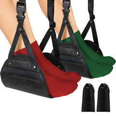 Airplane Foot Rest Hammock for Flight, Adjustable Foot Rest Under Desk, Portable Wide Foot Support for Long Trips & Office, Travel Essentials, Best Airplane Gadgets & Travel Gifts, 1 Pack