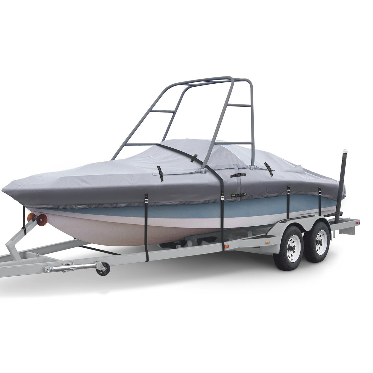 Ski & Wakeboard Tower Boat Cover 17-19ft for Wake Tower, 900D Marine-Grade Heavy Duty Boat Cover with Reinforced Stitching, All-Season  Waterproof Boat Wrap for Winter