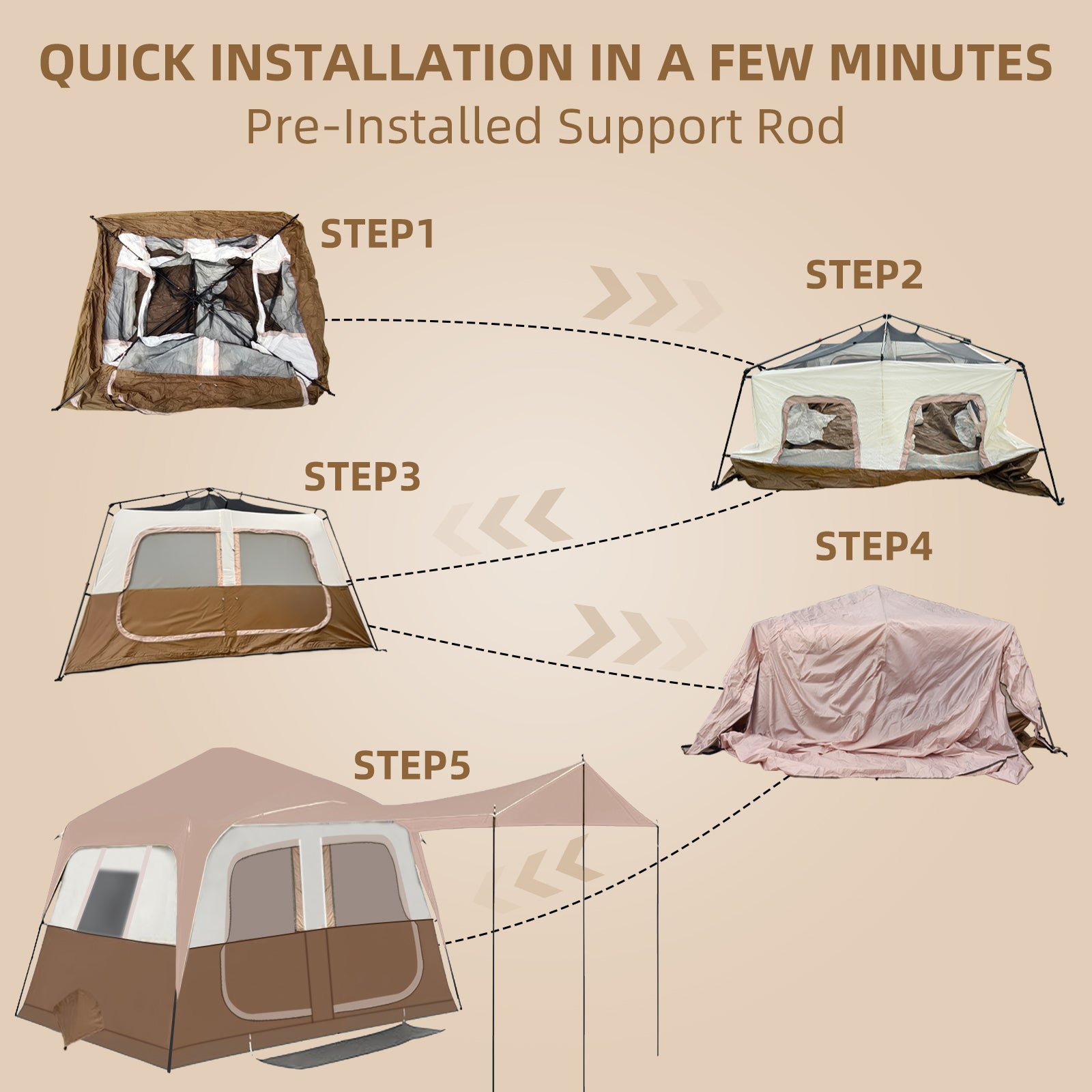 big family tent 8 Person Instant Cabin Tents, Large Waterproof Tents for Camping, Fami – zenicham