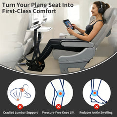 Airplane Foot Rest Hammock for Flight, Adjustable Foot Rest Under Desk, Portable Wide Foot Support for Long Trips & Office, Travel Essentials, Best Airplane Gadgets & Travel Gifts, 1 Pack