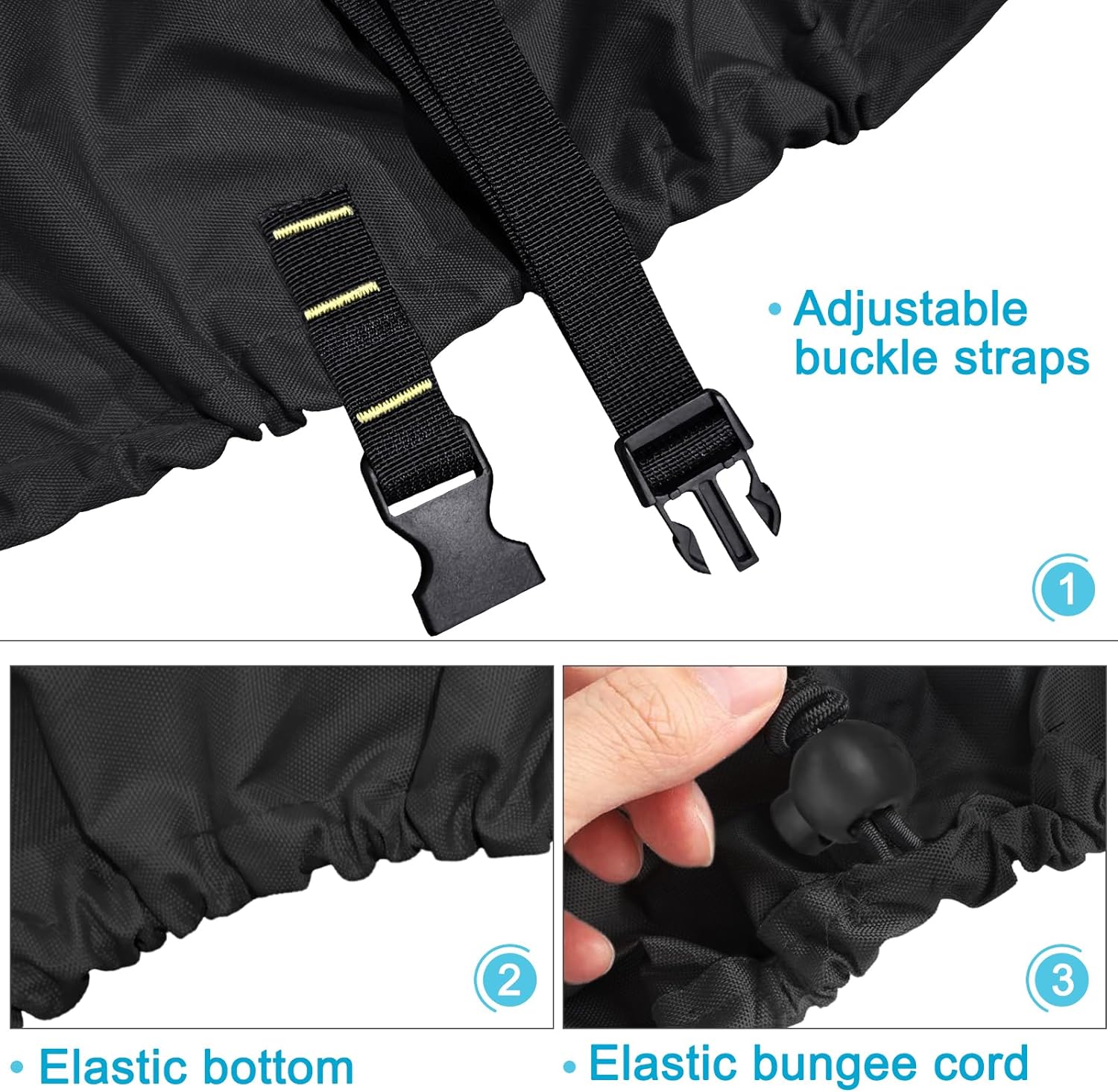 600D Kayak Cover For 12.3-13.5ft Boats - Waterproof UV Proof Heavy Duty Canoe Storage Cover