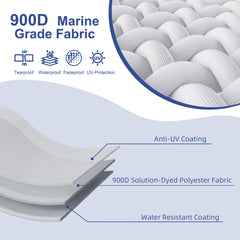 Ski & Wakeboard Tower Boat Cover 17-19ft for Wake Tower, 900D Marine-Grade Heavy Duty Boat Cover with Reinforced Stitching, All-Season  Waterproof Boat Wrap for Winter