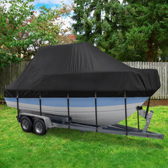 Boat Cover Waterproof 900D Marine Grade, Center Console Boat Covers with Heavy Duty Buckle, T Top Boat Cover UV Resistant with Storage Bag