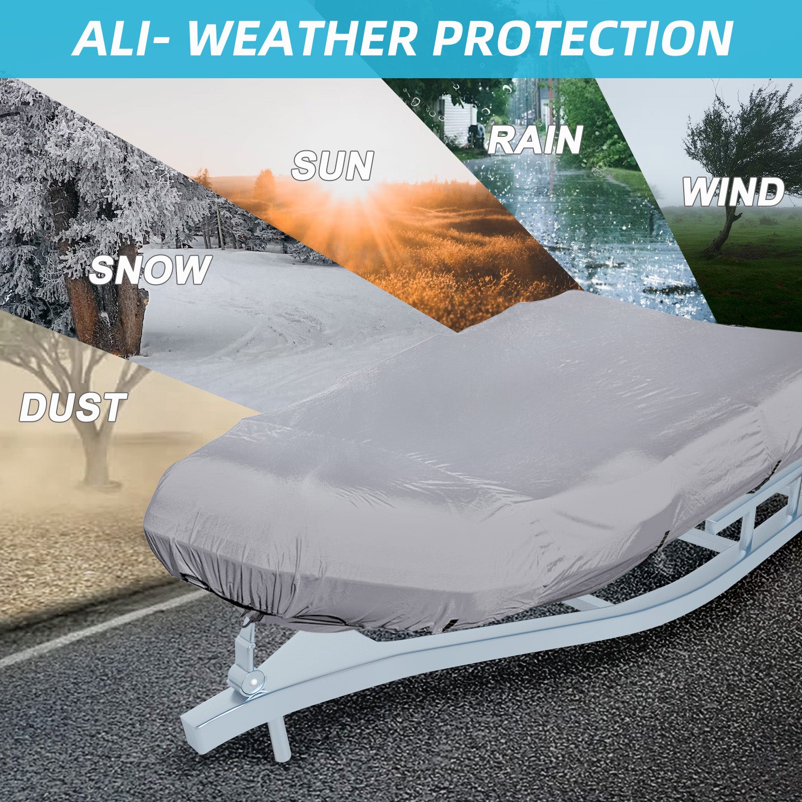 Zenicham 600D Dinghy Cover, Heavy Duty Waterproof and Sunproof Inflatable Boat Cover