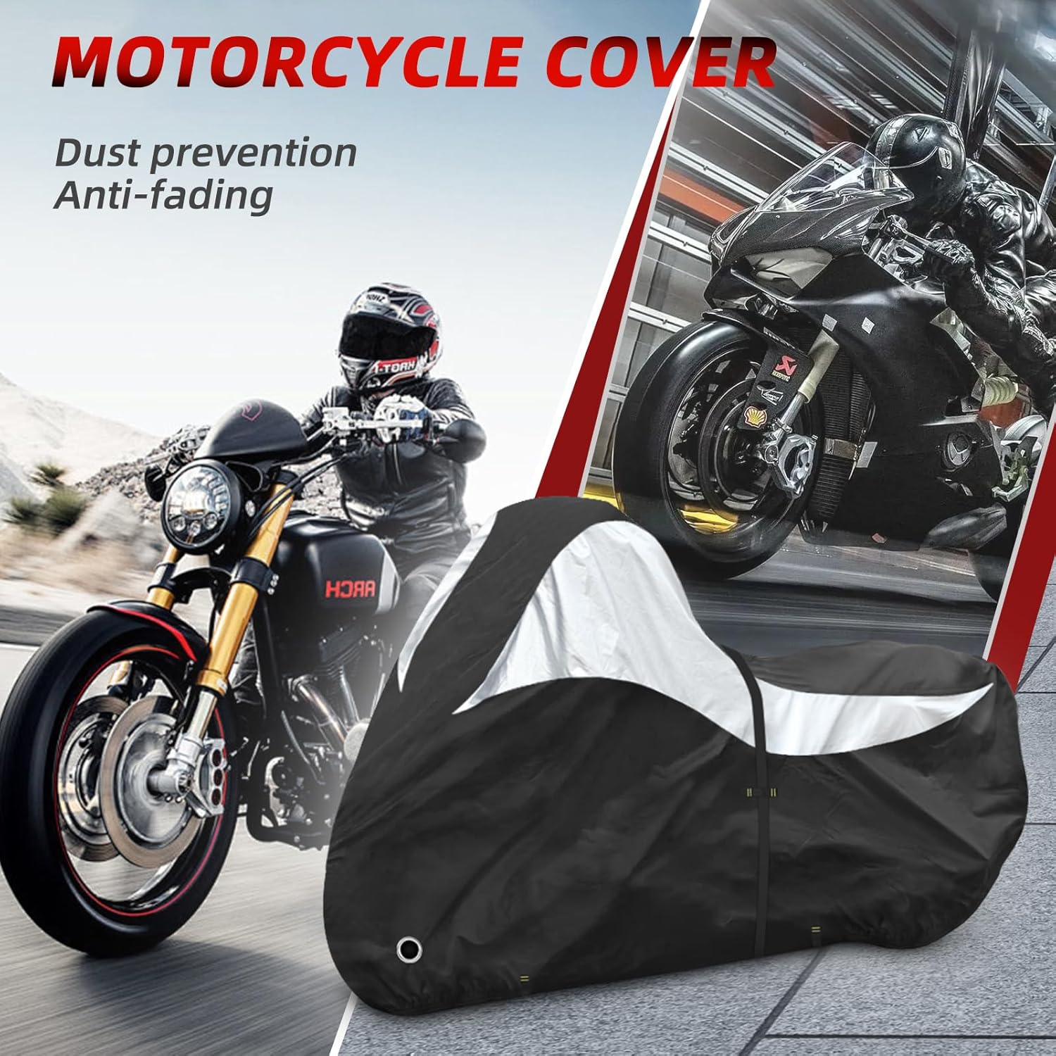 Heavy Duty XXL Waterproof Motorcycle Cover – Outdoor Rain, Dust & UV Protection (Fits Most Bikes)