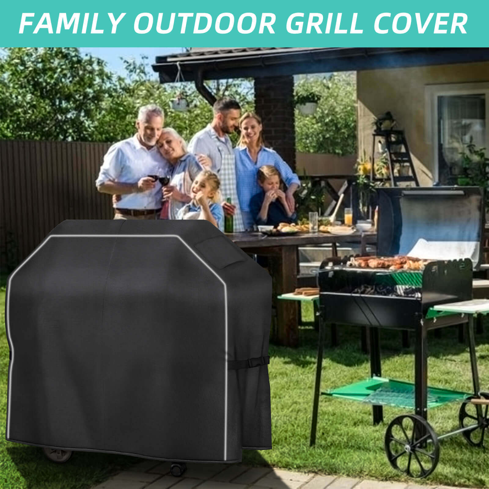 Zenicham 58 Inch 600D Heavy Duty BBQ Grill Cover