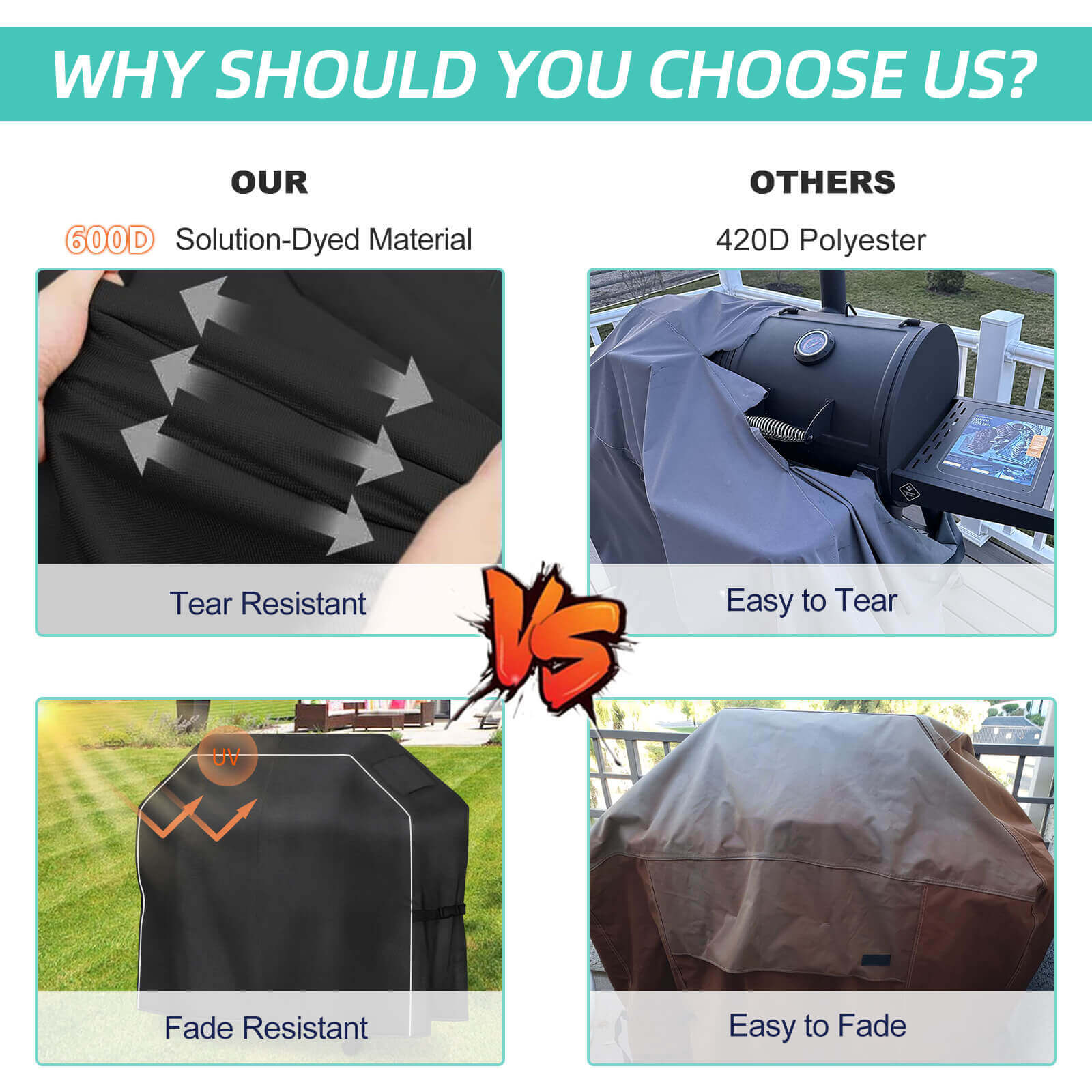 Grill Cover- tear&fade resistant