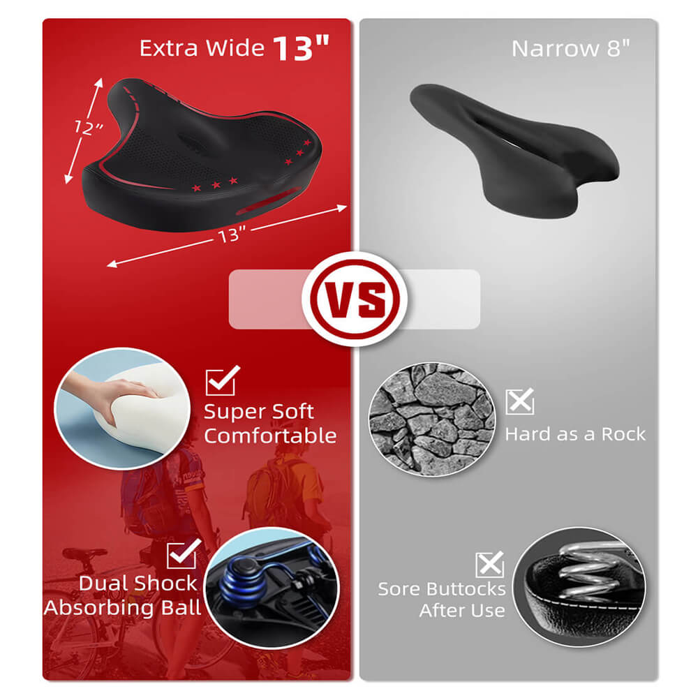 Oversized Bike Seat Cushion Replacement, Comfortable Bike Saddle for M zenicham Oversized Bike Seat Cushion Replacement, Comfortable Bike Saddle for M zenicham