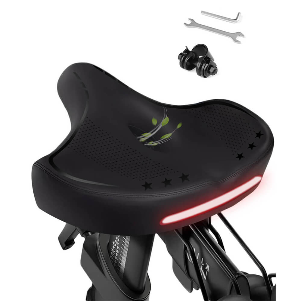 Oversized Bike Seat Cushion Replacement, Comfortable Bike Saddle for Men & Women, Accessories for Bike, Exercise Bicycle Seat for Spin, Mountain, Cruiser, Road Bike (13"x 12"x 6")