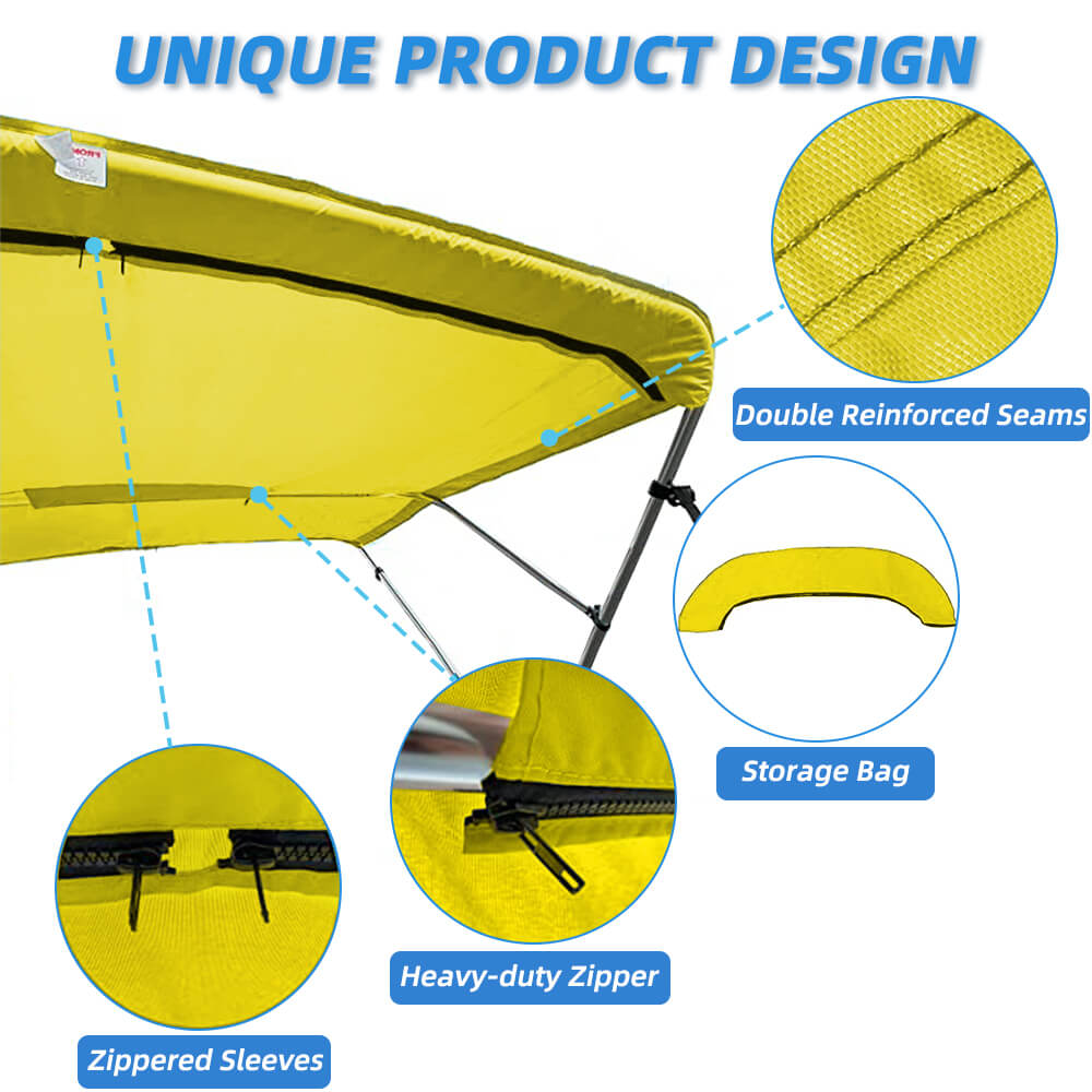 Zenicham 600D 3 Bow  Bimini Top For Boat 6 Sizes(without frame)