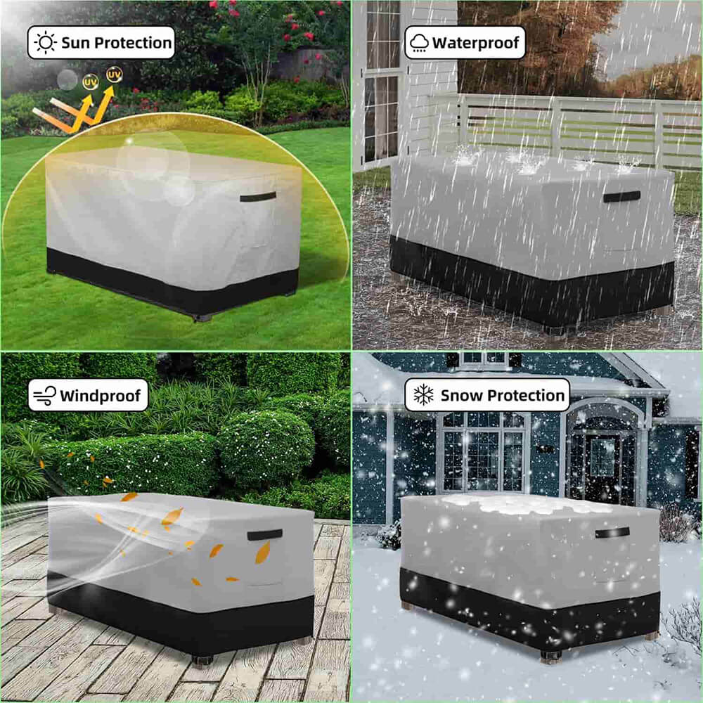 Zenicham Deck Box Cover, Waterproof 600D Rectangular Patio Furniture Cover