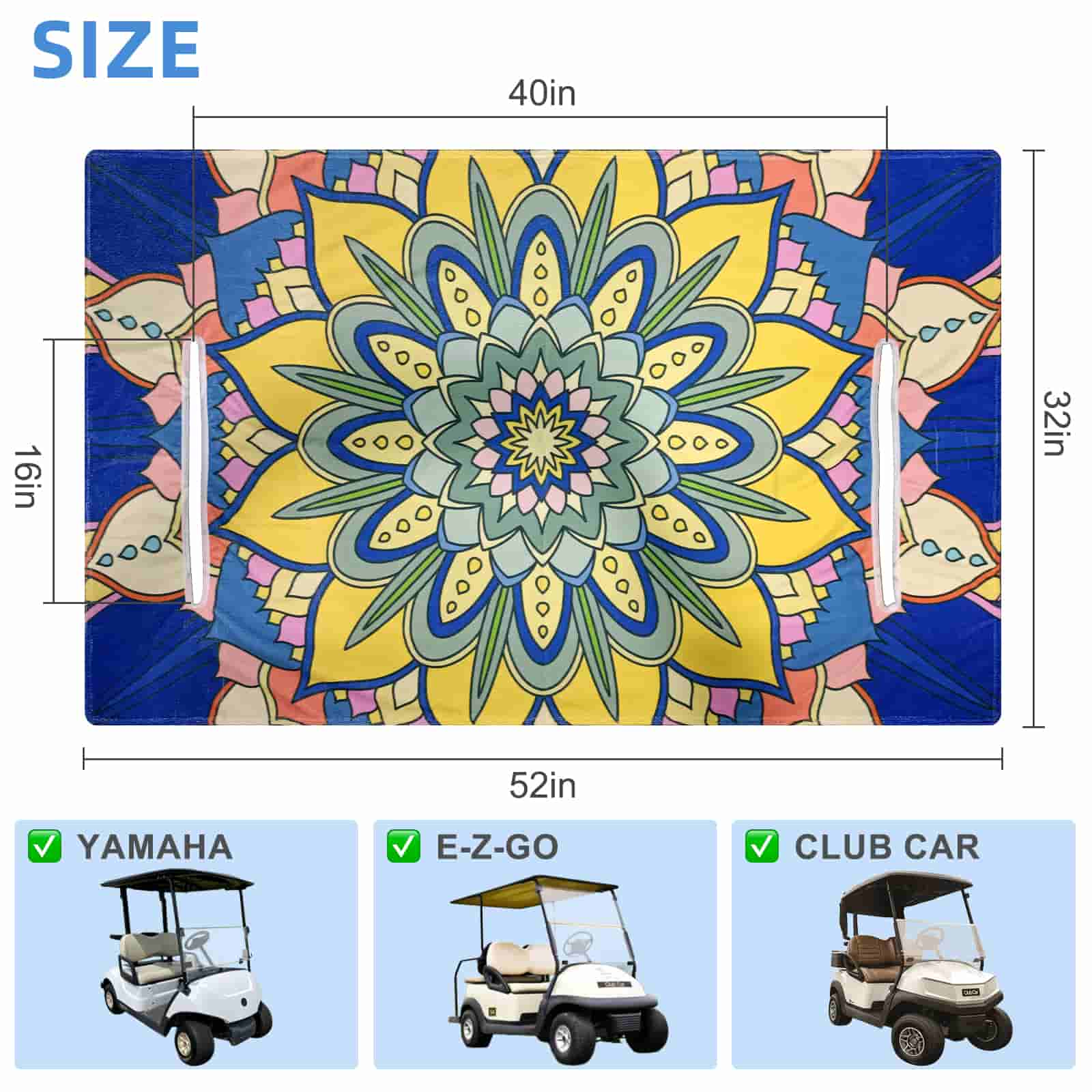 Zenicham Golf Cart Seat Covers, Microfiber Golf Cart Seat Towel/Blanket Covers