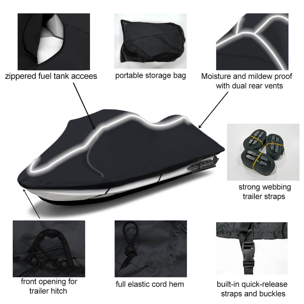 Zenicham Upgraded Fade and Crack Resistant Trailerable Blue Jet Ski Cover