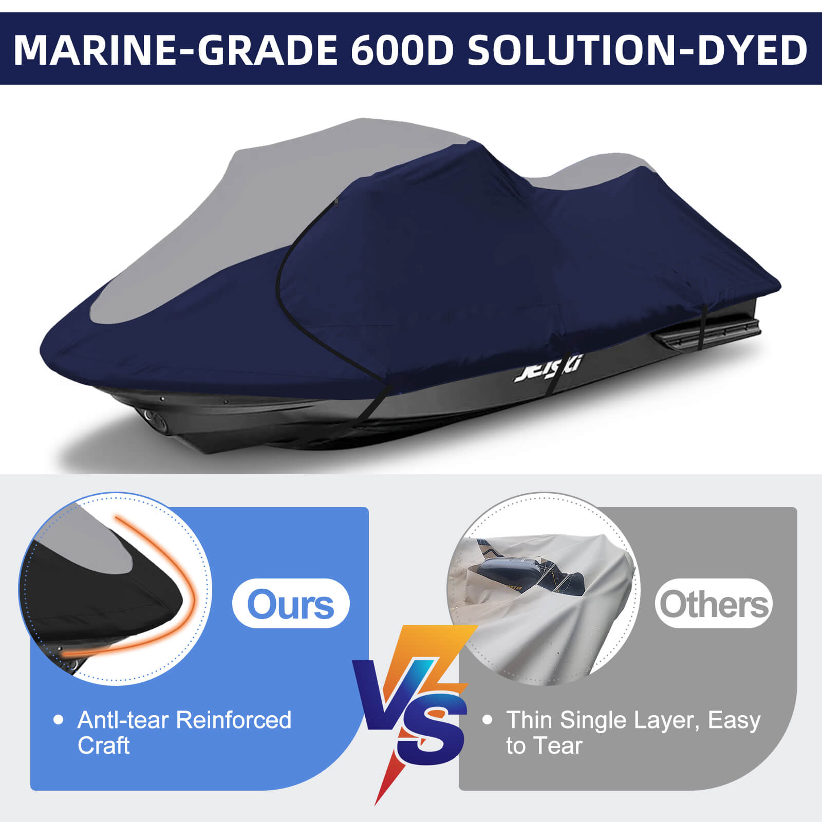 Jet Ski Cover - marine-grade 600D solution -dyed