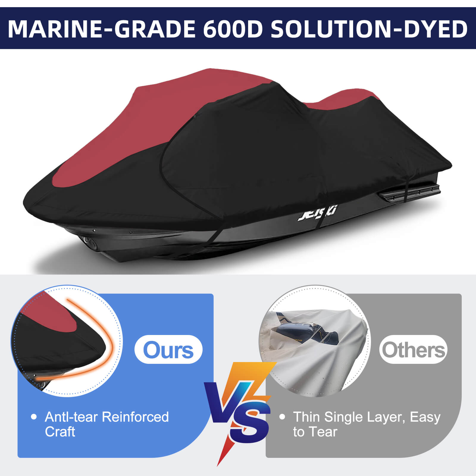 Zenicham 600D Jet Ski Cover - Trailerable Seadoo Cover