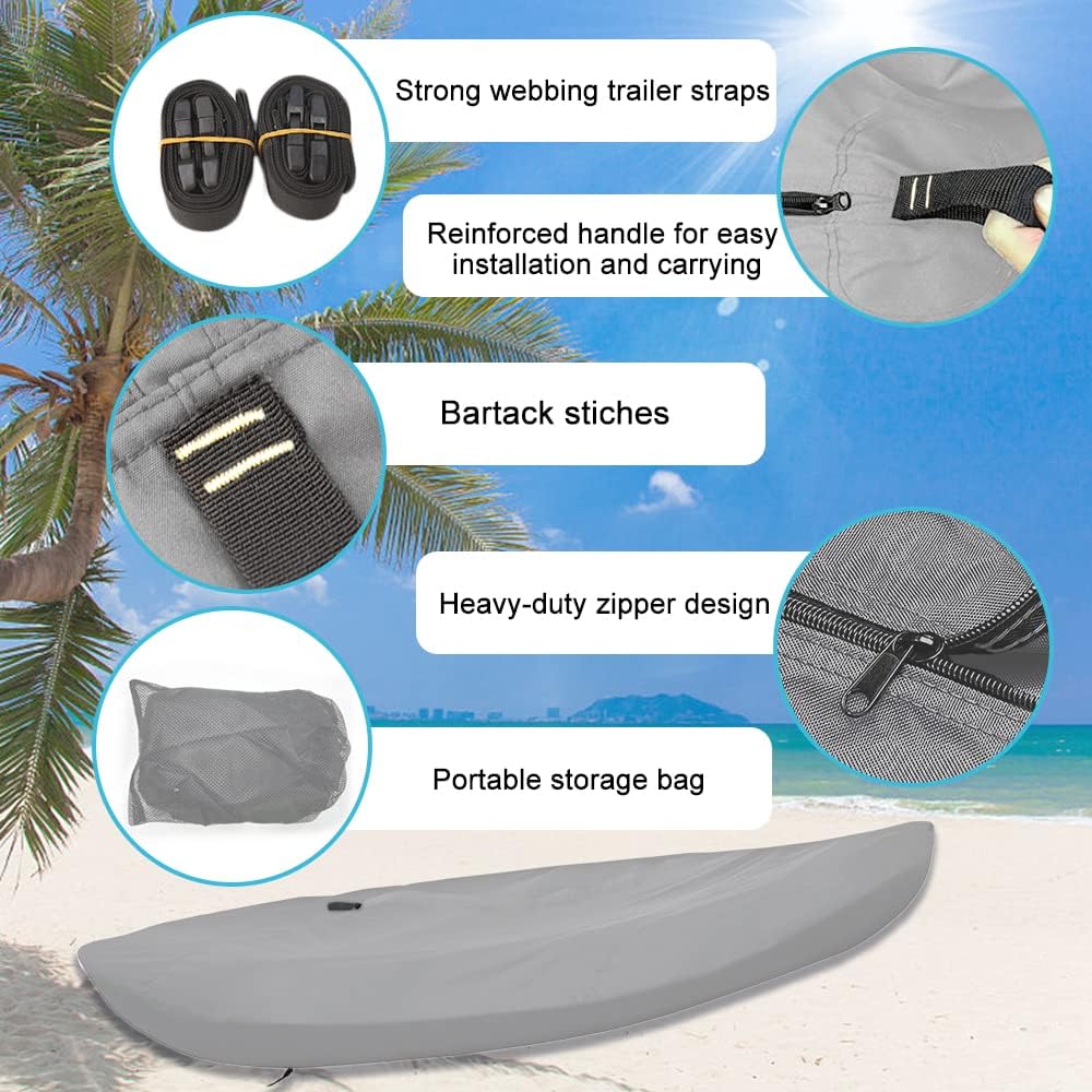 Zenicham 16ft 600D Fade and Crack Resistant Trailerable Kayak Cover