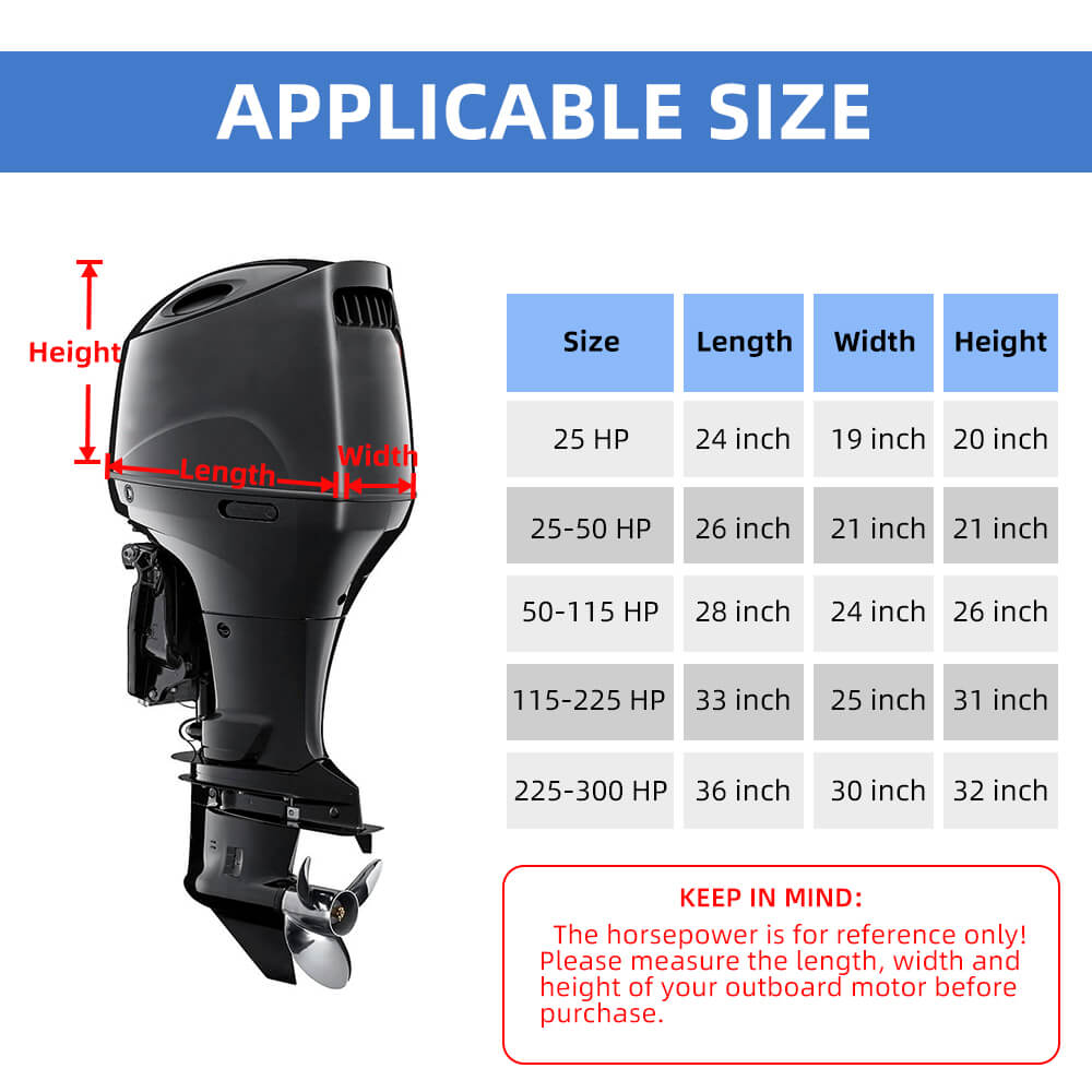 Outboard Motor Cover - size