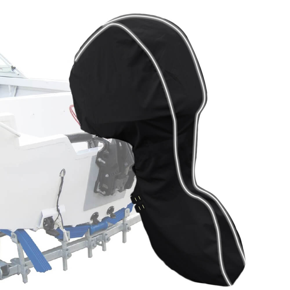 Zenicham 600D Full Outboard Motor Cover,Waterproof Boat Cover For Motor,Boat Engine Cover with Reflective Strips