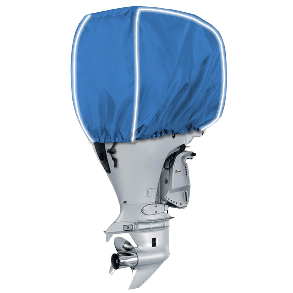 Zenicham Outboard Motor Cover,600D Waterproof and UV-Proof Trailerable Boat Motor Cover,Outboard Engine Cover with Reflective Strips and Adjustable Strap